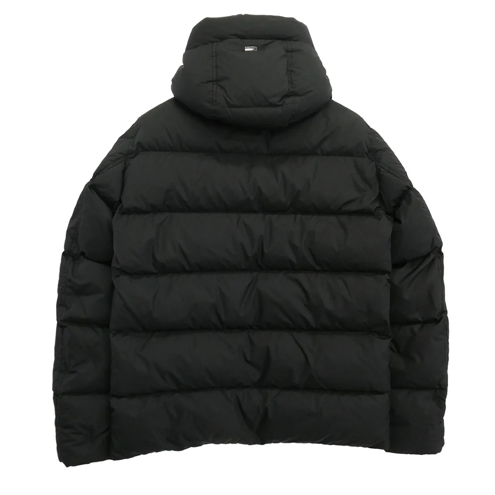Herno ヘルノ PI001140U-12004Z-9389 N-3B ナイロン ショート丈 フーデッド ダウンジャケット ブラック系 46【中古】 - Image 2