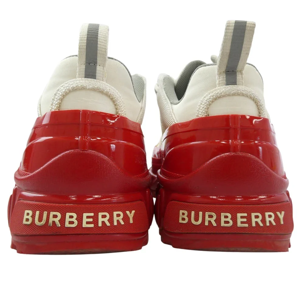 BURBERRY バーバリー LOW TOP SNEAKERS スニーカー ホワイト系 レッド系 37【中古】 - Image 3