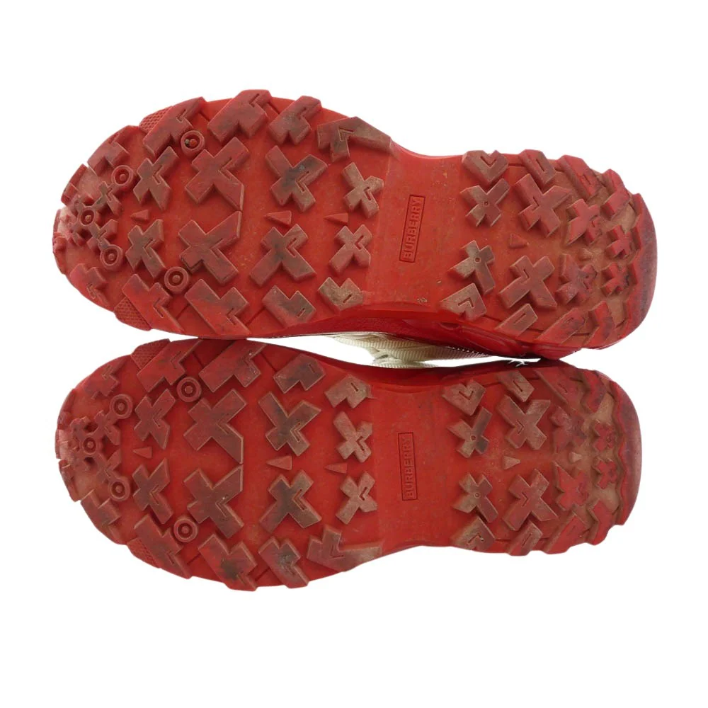 BURBERRY バーバリー LOW TOP SNEAKERS スニーカー ホワイト系 レッド系 37【中古】 - Image 6