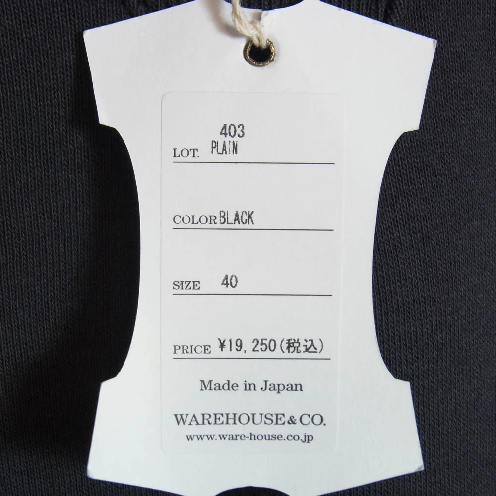 WAREHOUSE ウエアハウス LOT.403 吊り編み クルーネック 両V スウェット ブラック系 40【中古】 - Image 7