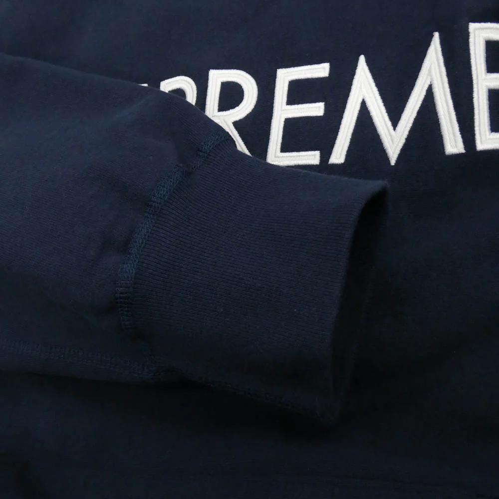 Supreme シュプリーム 22AW Capital Hooded Sweatshirt フーデッド スウェット ロゴ刺繍 パーカー ネイビー系 L【極上美品】【中古】 - Image 4
