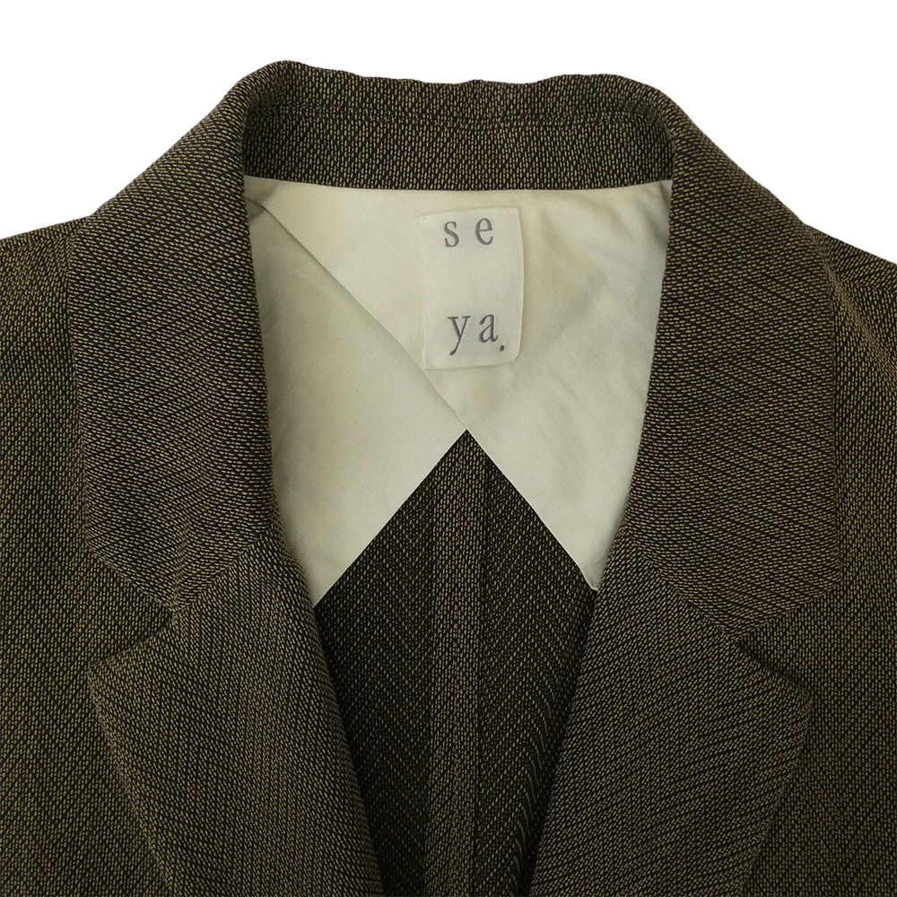 seya. セヤ SIWA TAILORED W JACKET TRAVEL PANTS ヘリンボーン テーラードジャケット スラックスパンツ セットアップ ブラウン系 2【中古】 - Image 4