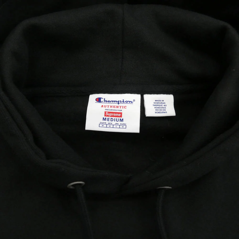 Supreme シュプリーム 25SS x Champion Hooded Sweatshirt アーチロゴ チャンピオン フーデッド スウェットシャツ パーカー ブラック系 L【中古】 - Image 3