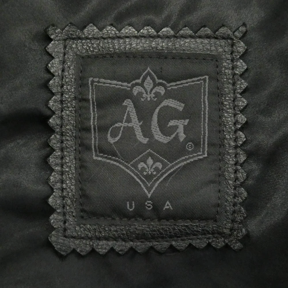A&G エーアンドジー クロスボタン バックフレアニー レザー シャツ ジャケット ブラック系 シルバー系 S【中古】 - Image 7