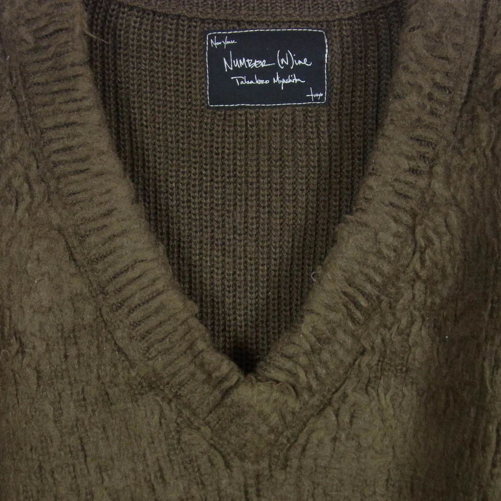 NUMBER(N)INE ナンバーナイン 03AW 宮下貴裕本人期 2003 カート期 KOOKSタグ V-neck pullover Vネック ニット プルオーバー セーター ブラウン系 2【中古】 - Image 3