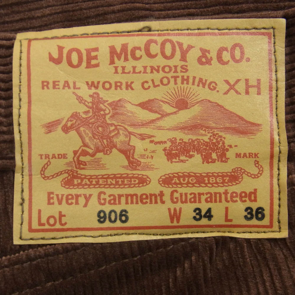 The REAL McCOY'S ザリアルマッコイズ MP22107 CORDUROY TROUSERS Lot. 906 コーデュロイ トラウザーズ パンツ ブラウン系 W34 L36【中古】 - Image 3