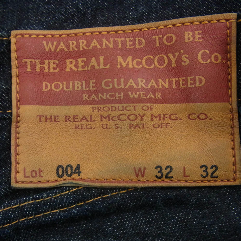 The REAL McCOY'S ザリアルマッコイズ MP19101 Lot. 004 ディアスキンラベル デニム パンツ インディゴブルー系 W32 L32【美品】【中古】 - Image 3