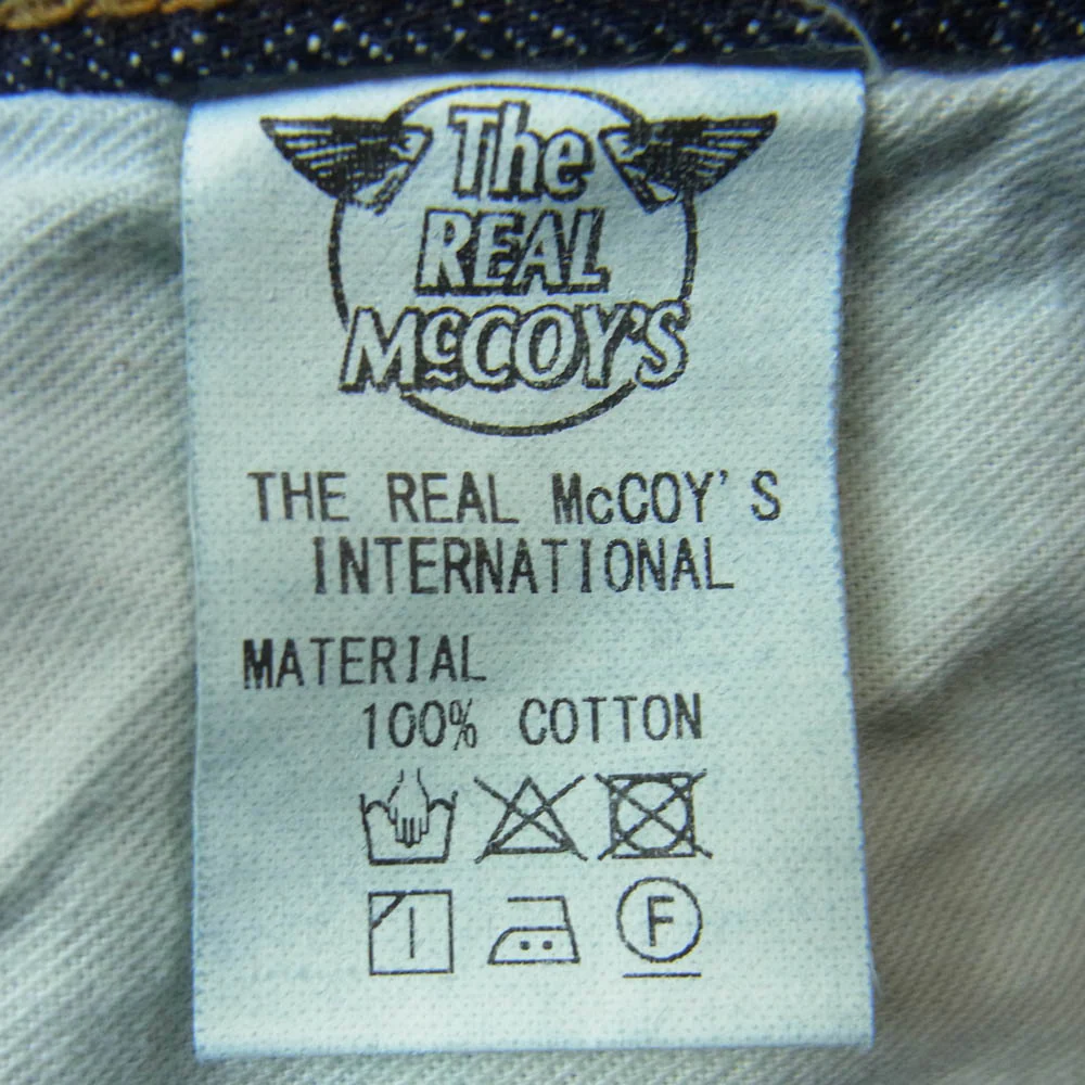 The REAL McCOY'S ザリアルマッコイズ MP17051 Lot. 001XX ホースハイド革パッチ デニム パンツ インディゴブルー系 W32 L36【美品】【中古】 - Image 4
