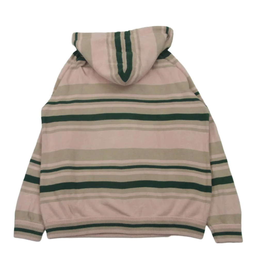 SON OF THE CHEESE サノバチーズ Border hoodie ニット プルオーバー パーカー コットン 中国製 ピンク系 L【中古】 - Image 2
