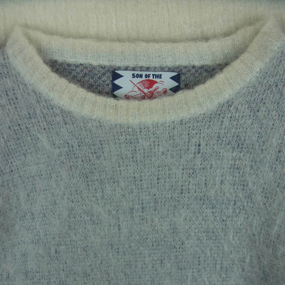 SON OF THE CHEESE サノバチーズ 21AW SC2120-KN01 Water KNIT モヘア ニット グレー系 ライトブルー系 M【中古】 - Image 3