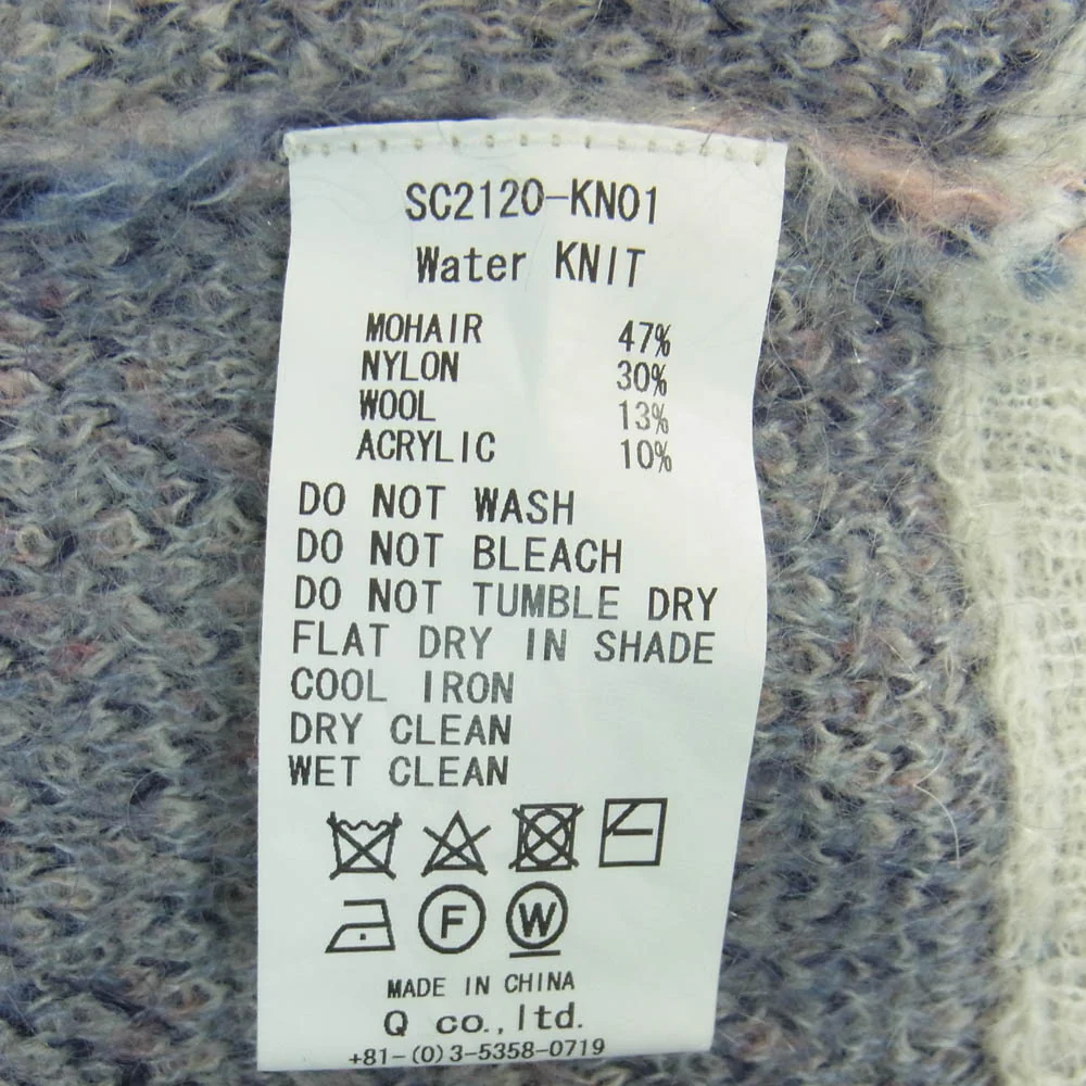 SON OF THE CHEESE サノバチーズ 21AW SC2120-KN01 Water KNIT モヘア ニット グレー系 ライトブルー系 M【中古】 - Image 6