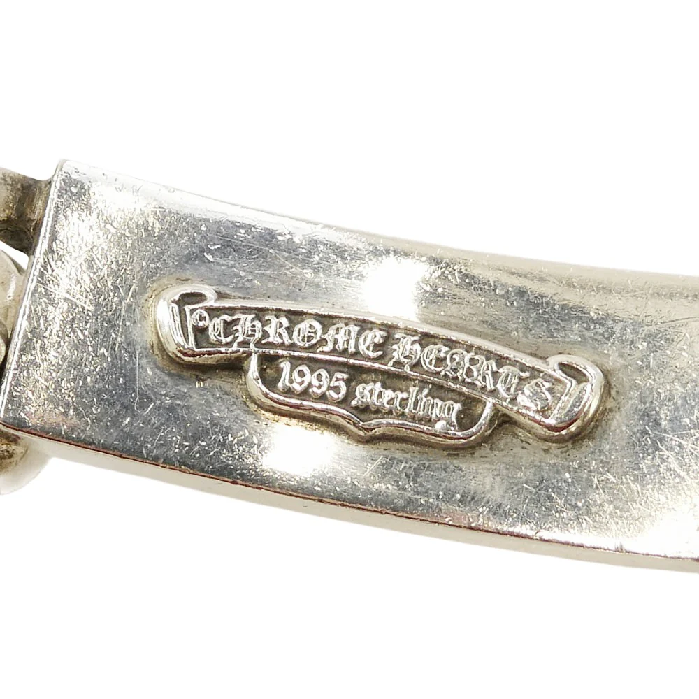 CHROME HEARTS クロムハーツ(原本無) ID DBL FLRL DGGR ダブル ID フローラルクロス ダガー クラシックリンク ブレスレット シルバー系【中古】 - Image 5