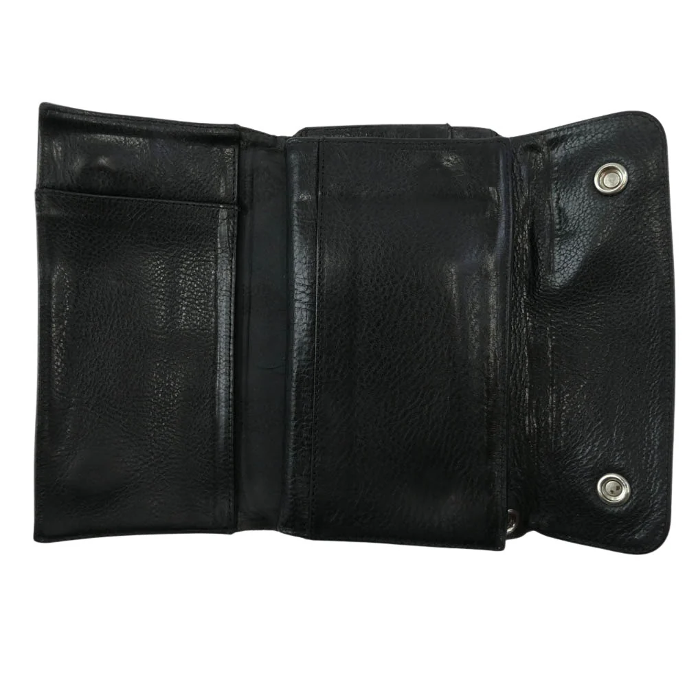 CHROME HEARTS クロムハーツ(原本無) WAVE WALLET ウェーブ ウォレット クロスボールボタン ダガージップ レザー長財布 ブラック系【中古】 - Image 5