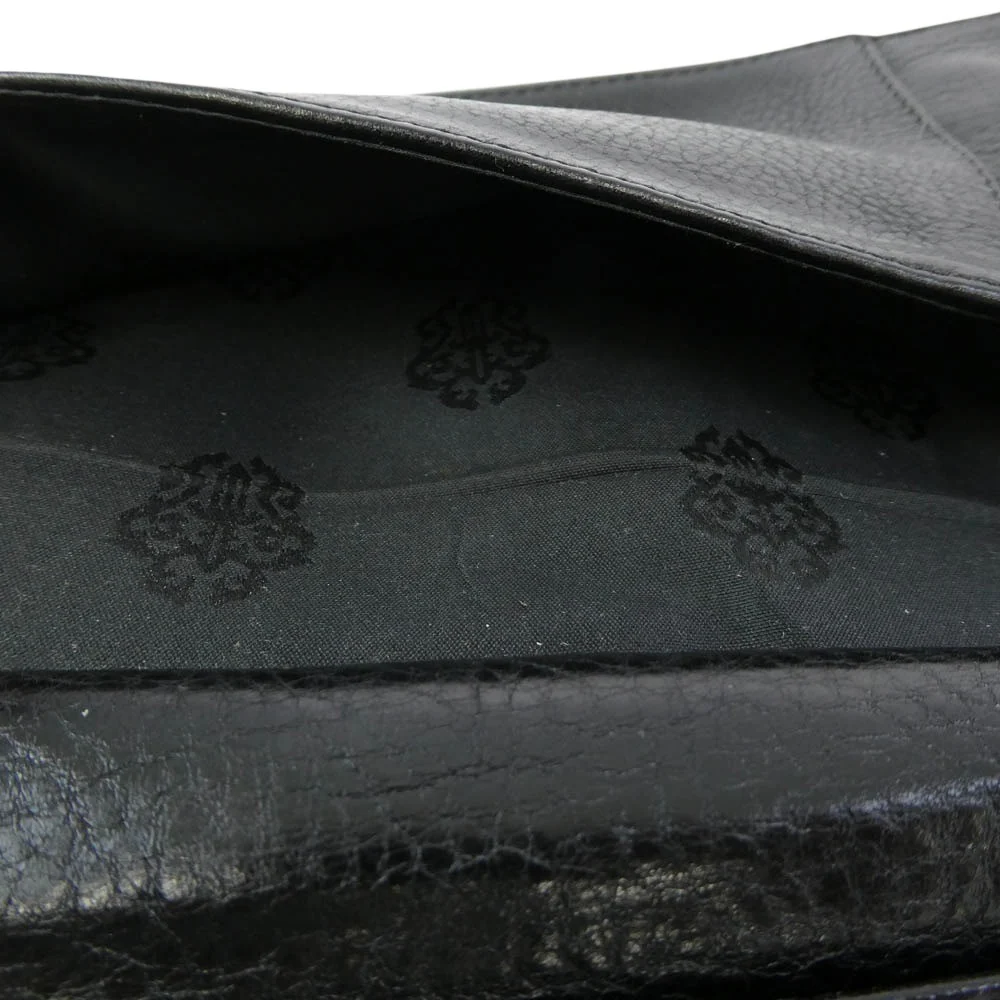 CHROME HEARTS クロムハーツ(原本無) WAVE WALLET ウェーブ ウォレット クロスボールボタン ダガージップ レザー長財布 ブラック系【中古】 - Image 6