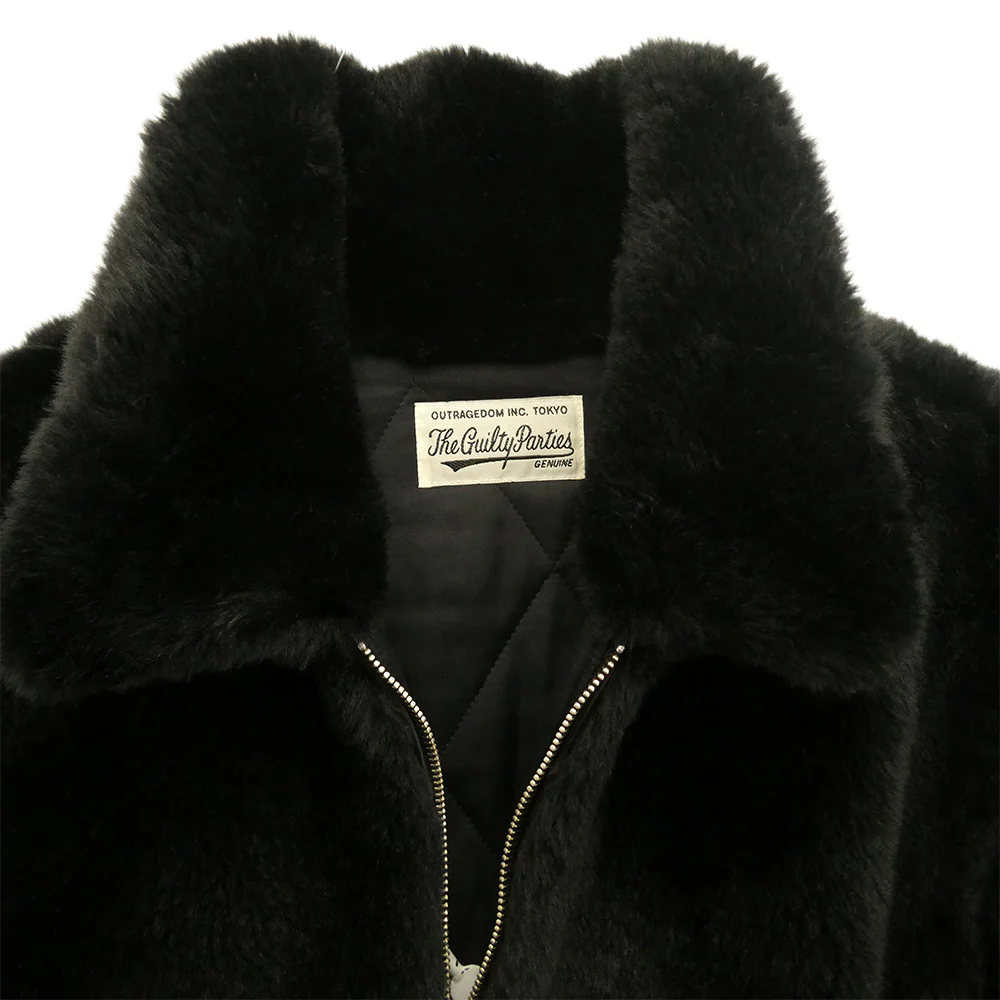 WACKO MARIA ワコマリア 20AW 20FW-WMO-BL06 FUR COACH JACKET フェイクファー コーチ ジャケット ブラック系 M【中古】 - Image 3