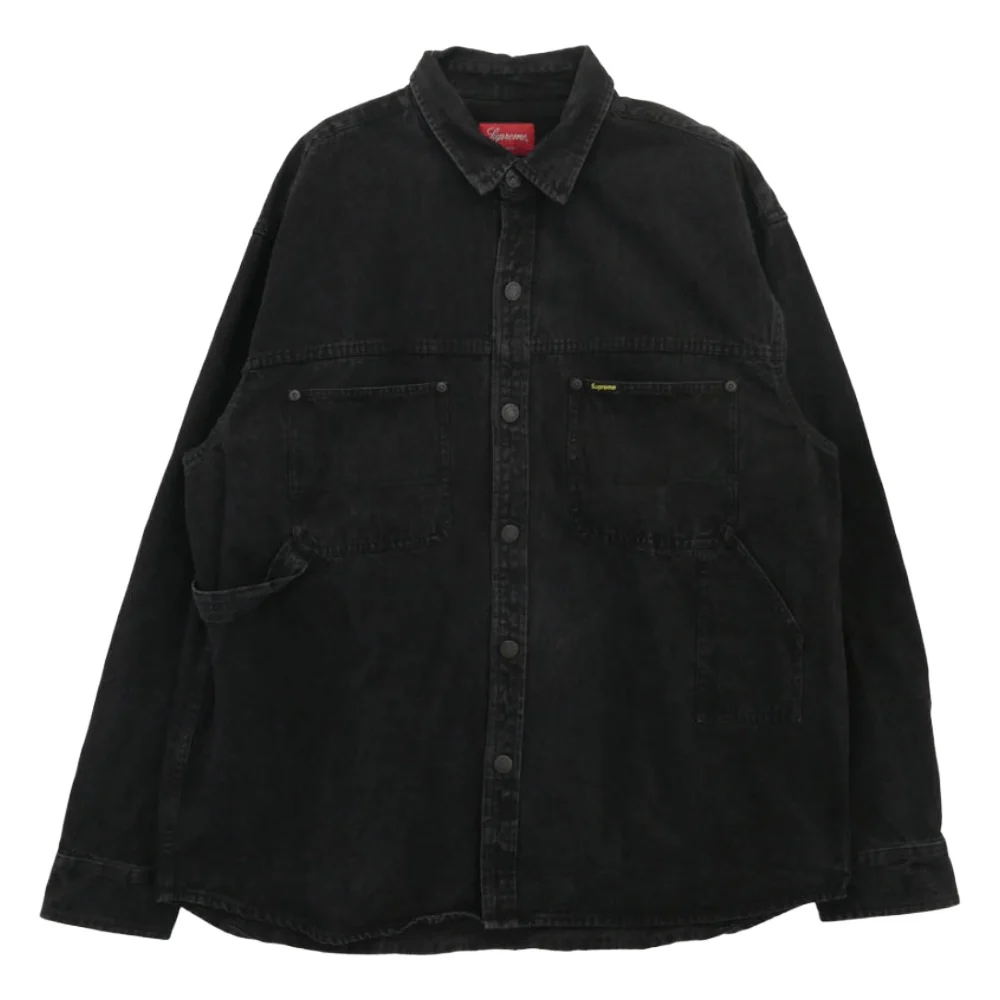 Supreme シュプリーム 23SS Denim painter shirt デニム ペインター 長袖 シャツ ブラック系 L【中古】