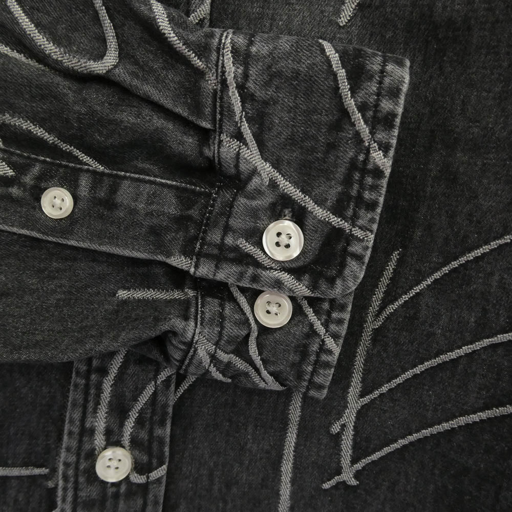 Supreme シュプリーム 23AW Handwriting Jacquard Denim Shirt ハンドライティング ジャガード 長袖 デニム シャツ ブラック系 L【中古】 - Image 4