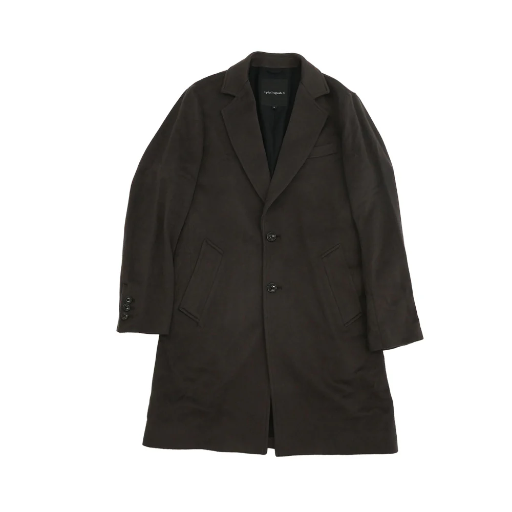 1piu1uguale3 ウノピュウノウグァーレトレ MRC160 CAS037 CHESTER COAT カシミア チェスターコート ブラウン系 6【中古】