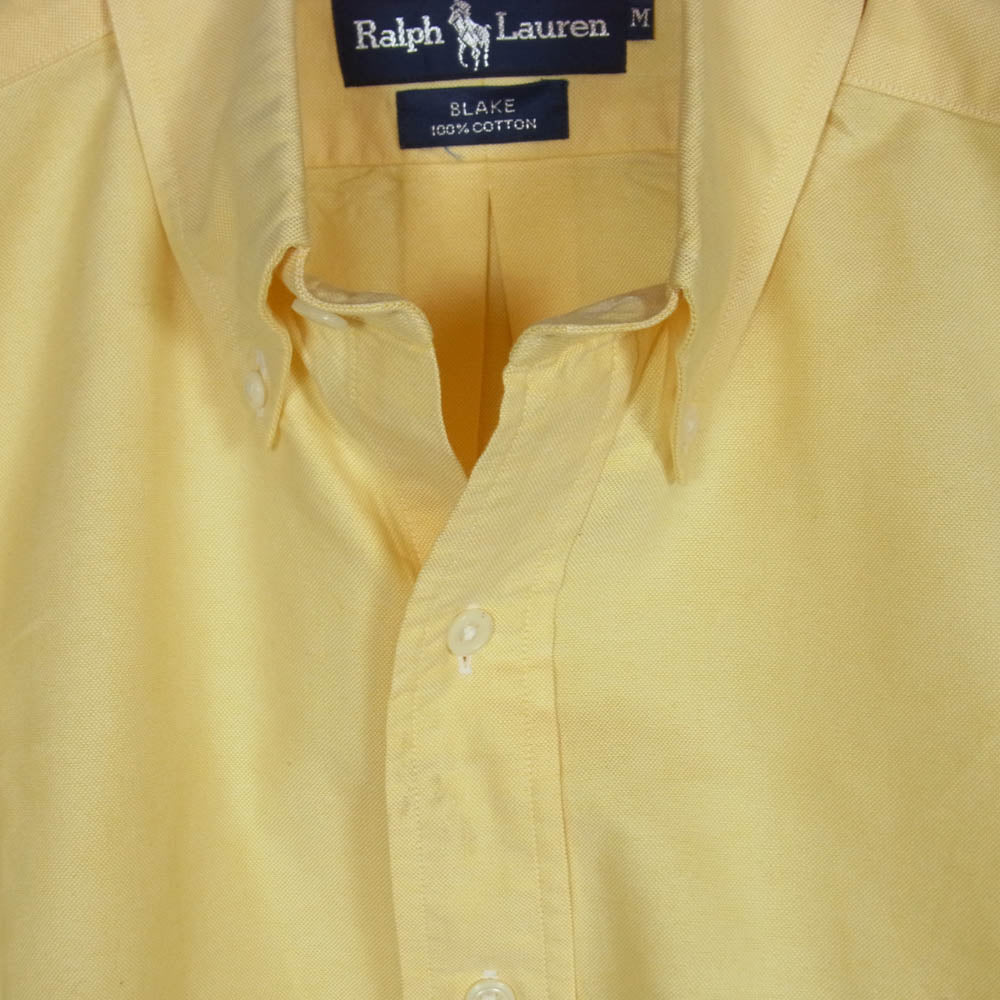 RALPH LAUREN ラルフローレン BLAKE ロゴ刺繍 ボタンダウン 半袖 シャツ イエロー系 M【中古】 - Image 3