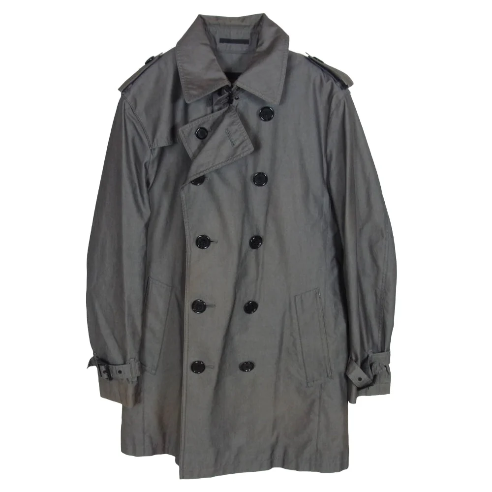 BURBERRY BLACK LABEL ããŒããªãŒãã©ãã¯ã¬ãŒãã« D1A44-608-06 ãã§ãã¯ã©ã€ããŒä»ã ãã¬ã³ãã³ãŒã ããŒã¯ã°ã¬ãŒç³» Lãäžå€ã