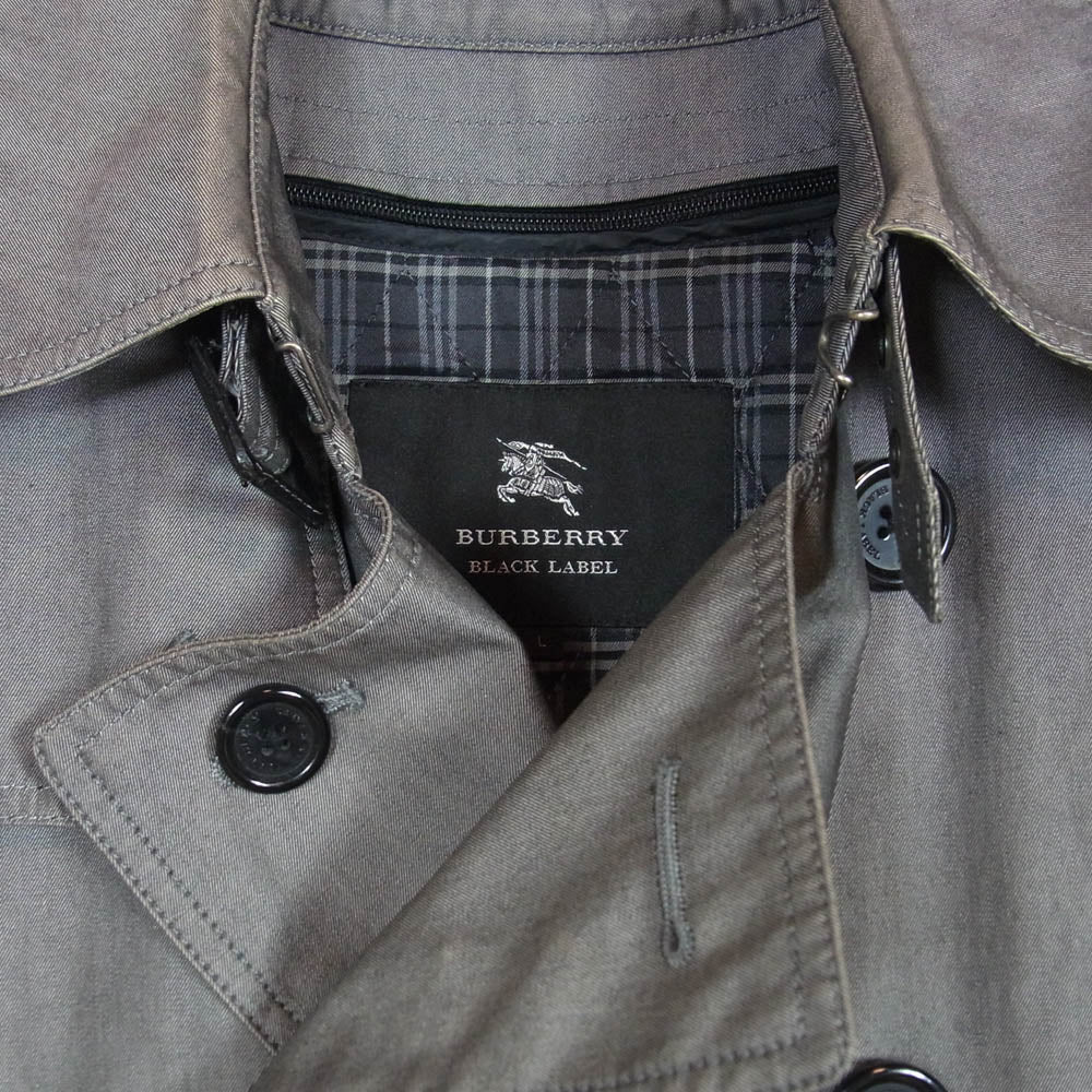 BURBERRY BLACK LABEL ããŒããªãŒãã©ãã¯ã¬ãŒãã« D1A44-608-06 ãã§ãã¯ã©ã€ããŒä»ã ãã¬ã³ãã³ãŒã ããŒã¯ã°ã¬ãŒç³» Lãäžå€ã - Image 3