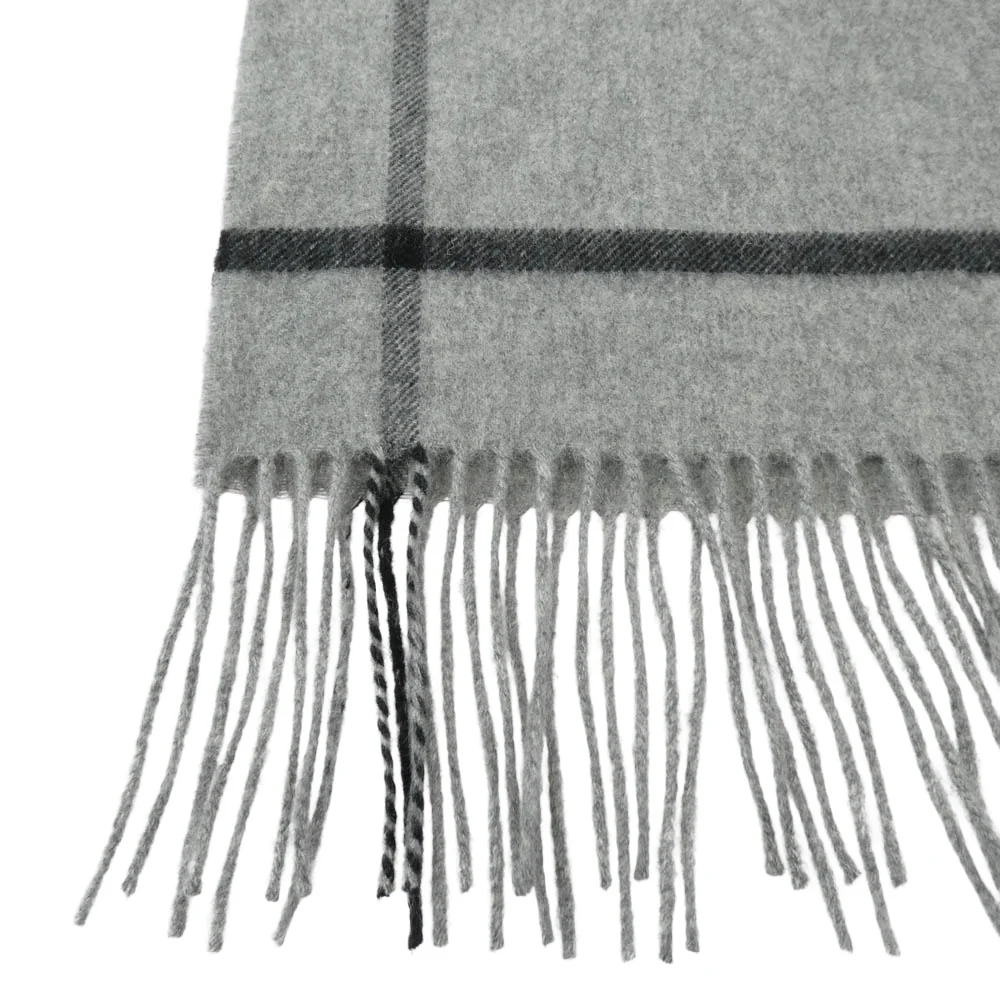 Johnstons of Elgin ジョンストンズ オブ エルガン Ron Herman ロンハーマン別注 カシミヤ 大判 フリンジ マフラー ストール グレー系【中古】 - Image 4