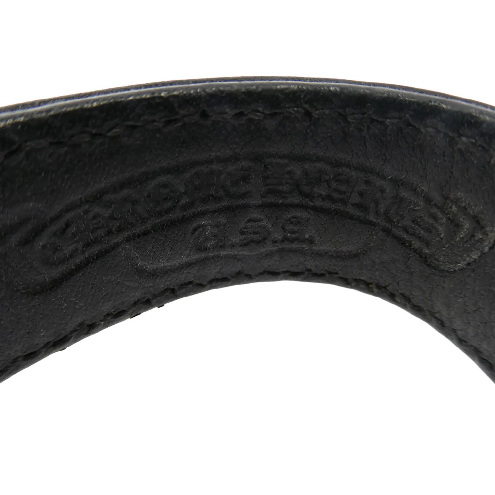 CHROME HEARTS クロムハーツ（原本無） 3BTN 2SNP 3ボタン 2スナップ クロスボール レザー ブレスレット ブラック系 シルバー系【中古】 - Image 4