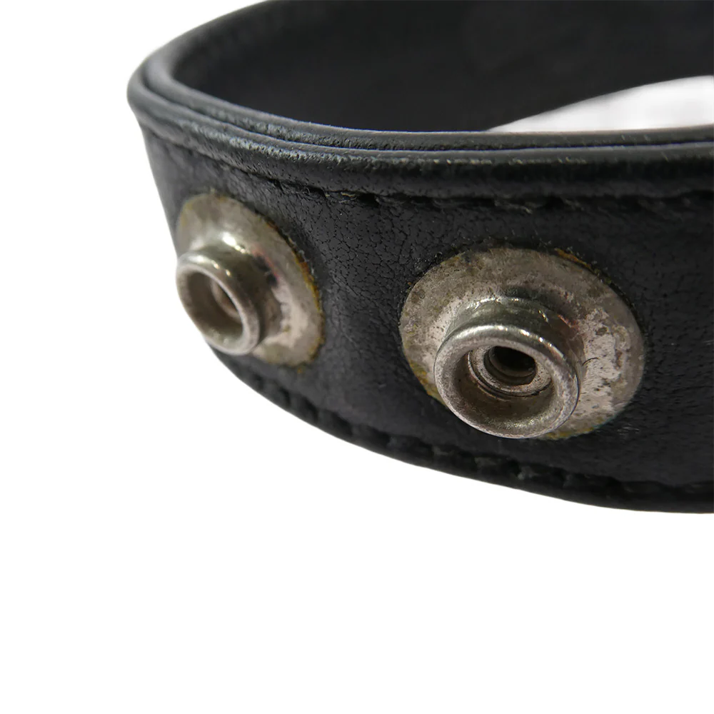 CHROME HEARTS クロムハーツ（原本無） 3BTN 2SNP 3ボタン 2スナップ クロスボール レザー ブレスレット ブラック系 シルバー系【中古】 - Image 6
