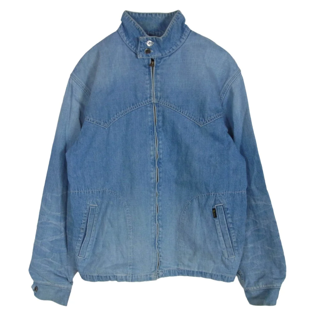 STUDIO D’ARTISAN ステュディオダルチザン レーヨン混 デニム シングル ライダース ジャケット インディゴブルー系 L【中古】