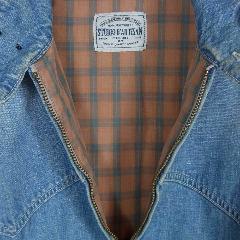 STUDIO D’ARTISAN ステュディオダルチザン レーヨン混 デニム シングル ライダース ジャケット インディゴブルー系 L【中古】 - Image 3