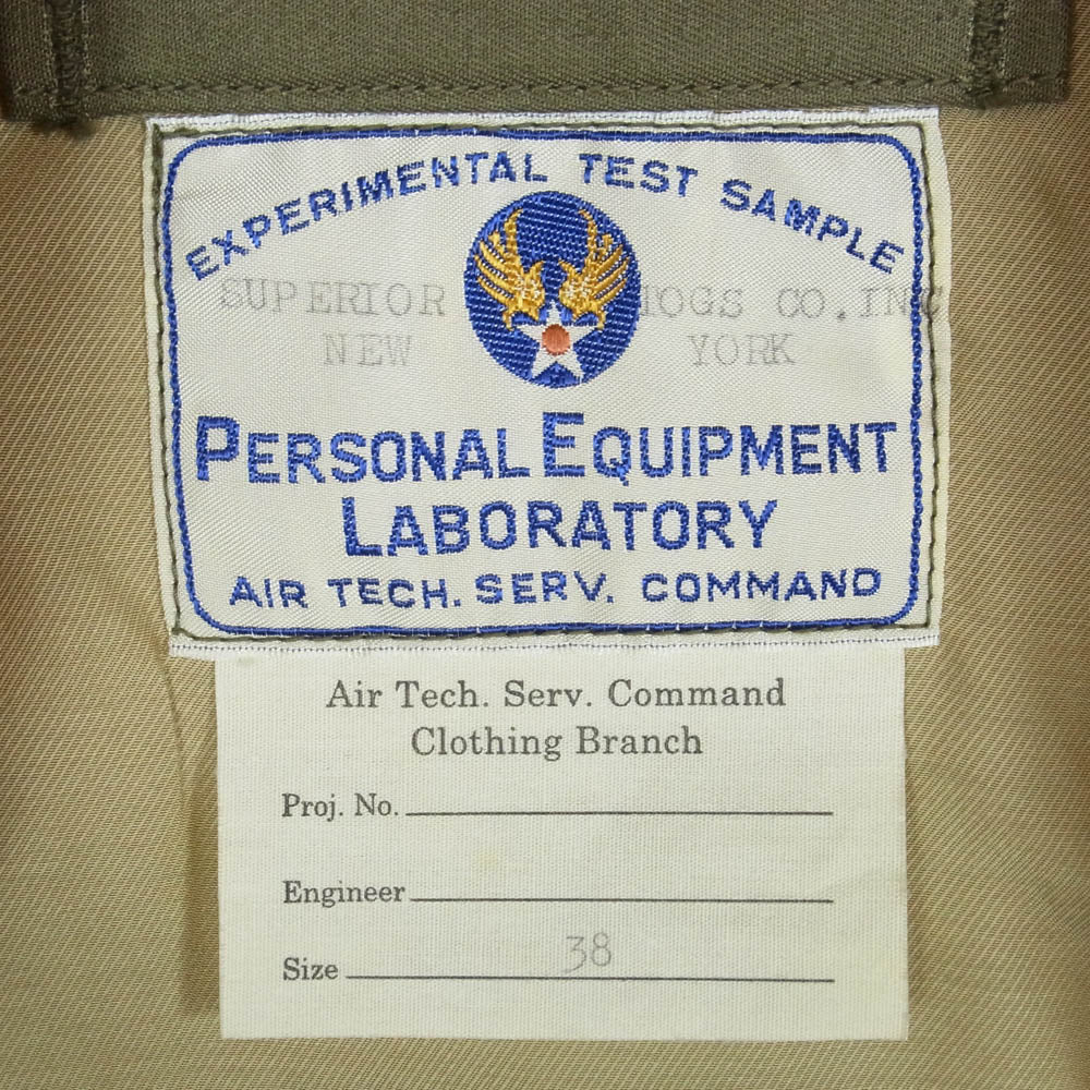 TOY'S McCOY トイズマッコイ YPE L-2 TEST SAMPLE XS-1 PROJECT フライト ジャケット カーキ系 38【中古】 - Image 5