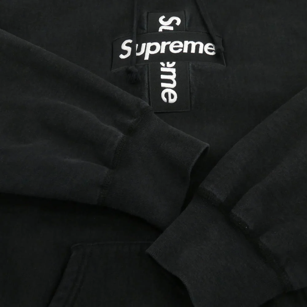 Supreme シュプリーム Cross Box Logo Hoodie クロスボックス ロゴ フーディー プルオーバー パーカー スウェットシャツ ブラック系 M【中古】 - Image 6