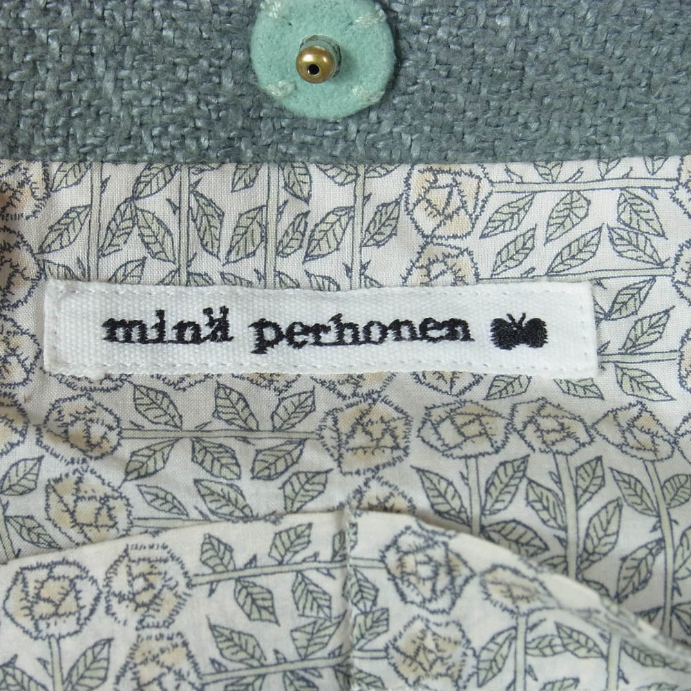 mina perhonen ミナペルホネン ys9938 go! リネン ショルダー バッグ グリーン系【中古】 - Image 6