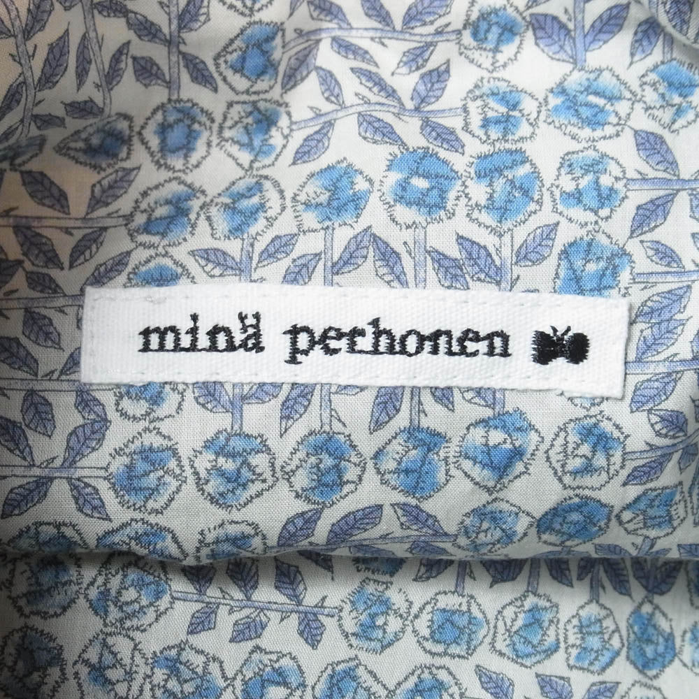 mina perhonen ミナペルホネン aca7281ps sky flower スカイフラワー 巾着 ポシェット ショルダー ポーチ バッグ ダークネイビー系【中古】 - Image 6