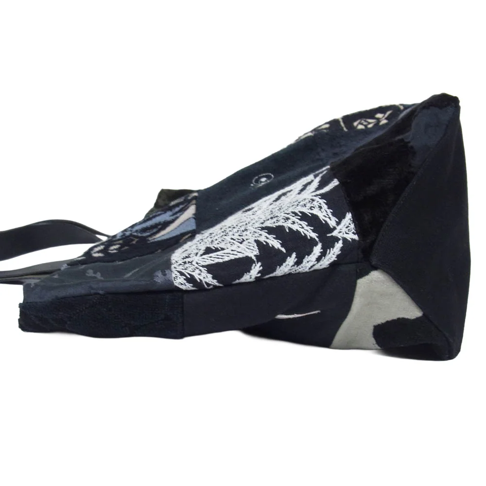 mina perhonen ミナペルホネン pi0301 piece bag パッチワーク ピース トート バッグ ブラック系【中古】 - Image 3