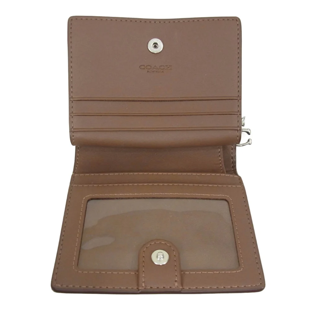 COACH コーチ C2862 スナップ 二つ折り財布 ウォレット ブラウン系【中古】 - Image 4