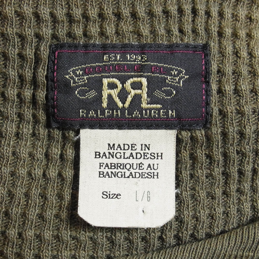 RRL ダブルアールエル サーマル ロングスリーブ 長袖 カットソー カーキ系 L【中古】 - Image 5