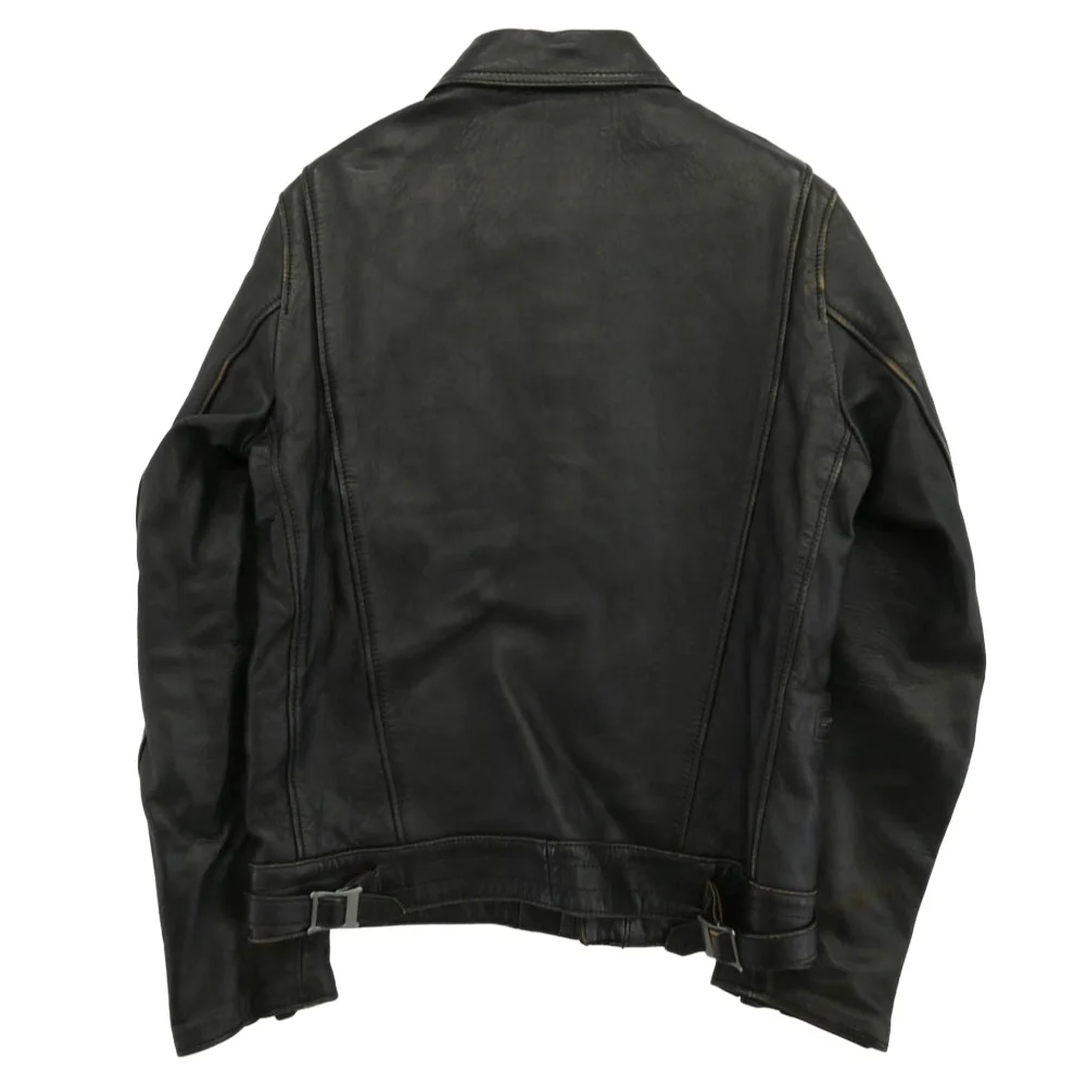 ADDICT CLOTHES アディクトクローズ AD-03 シープスキン レザー ダブル ライダース ジャケット ブラック系 34【中古】 - Image 2