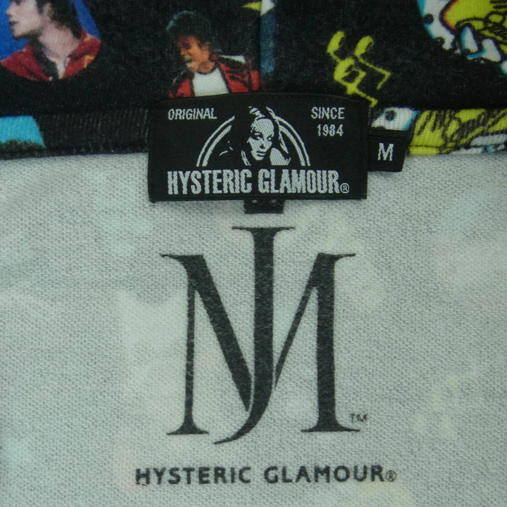 HYSTERIC GLAMOUR ヒステリックグラマー 02182CF01 MJ-BEAT IT！ Michael Jackson マイケルジャクソン 総柄 ジップアップ パーカー ブラック系 M【中古】 - Image 5