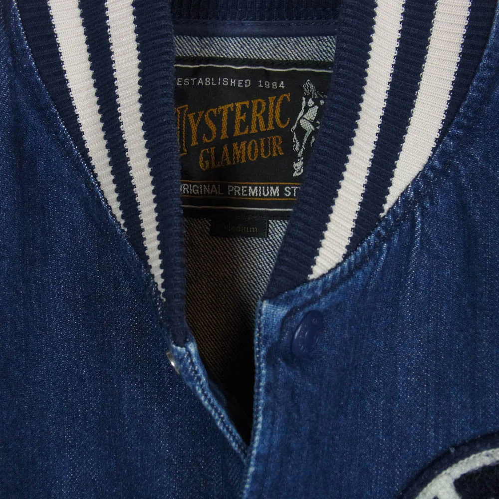 HYSTERIC GLAMOUR ヒステリックグラマー 0261AB04 ワッペン デニム スタジャン ジャケット ブルゾン インディゴブルー系 M【中古】 - Image 3