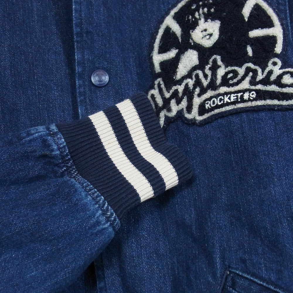 HYSTERIC GLAMOUR ヒステリックグラマー 0261AB04 ワッペン デニム スタジャン ジャケット ブルゾン インディゴブルー系 M【中古】 - Image 4