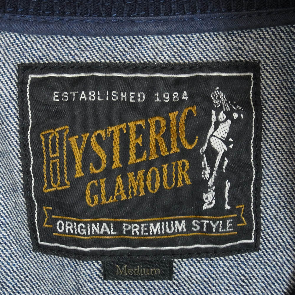 HYSTERIC GLAMOUR ヒステリックグラマー 0261AB04 ワッペン デニム スタジャン ジャケット ブルゾン インディゴブルー系 M【中古】 - Image 5