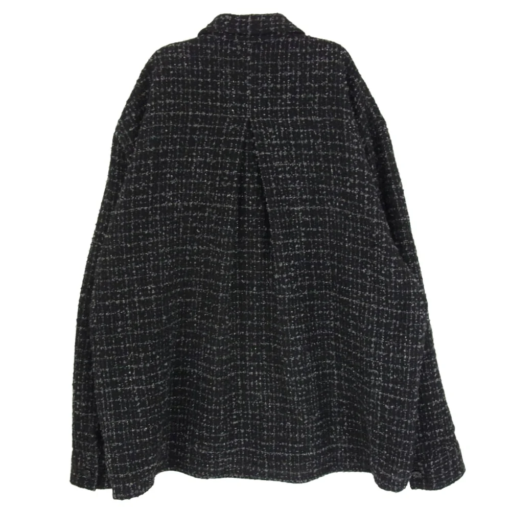 ユハ 10220701-1 FANCY TWEED SHIRT JACKET ファンシー ツイード シャツ ジャケット ブラック系 4【極上美品】【中古】 - Image 2