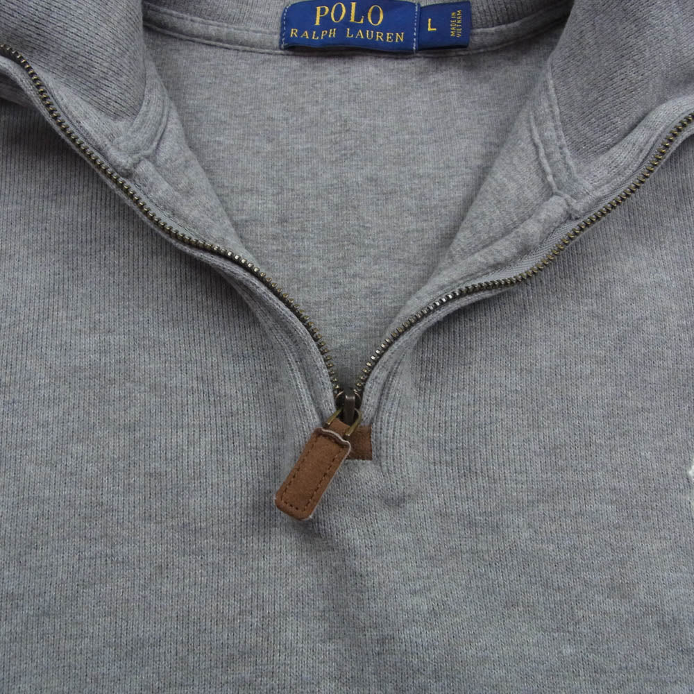 POLO RALPH LAUREN ポロ・ラルフローレン HALF ZIP SWEAT ハーフジップ スウェット グレー系 L【中古】 - Image 3