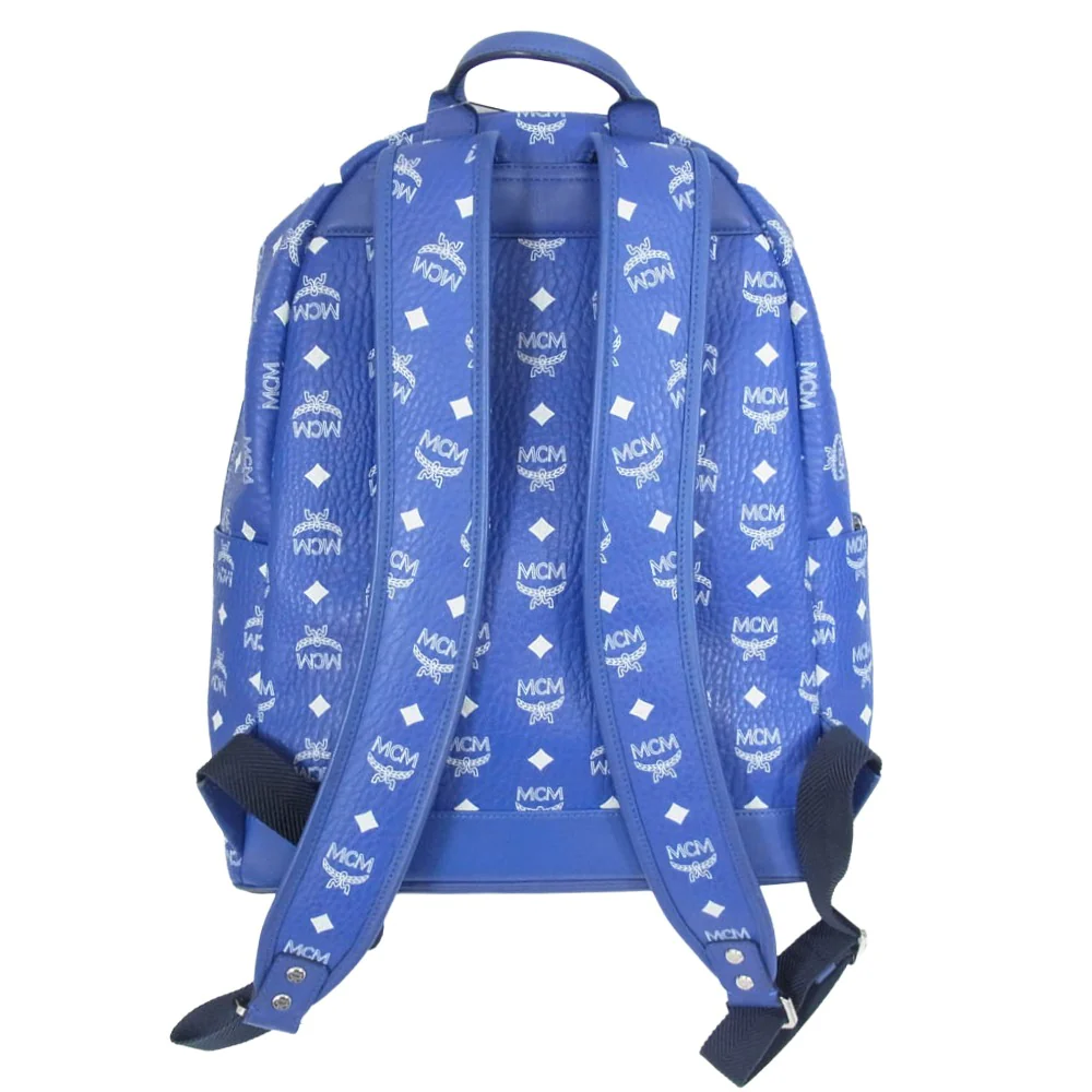 MCM エム・シー・エム MMKASVE02H1001 Stark Backpack in Visetos Surf the Web モノグラム ヴィセトス柄 スターク レザー バックパック リュック バッグ ブルー系【中古】 - Image 2