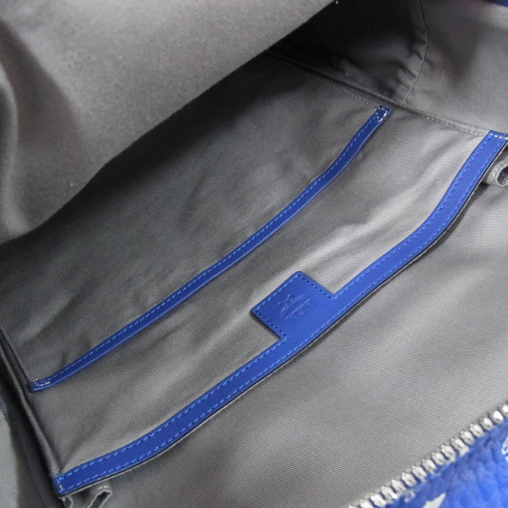 MCM エム・シー・エム MMKASVE02H1001 Stark Backpack in Visetos Surf the Web モノグラム ヴィセトス柄 スターク レザー バックパック リュック バッグ ブルー系【中古】 - Image 5