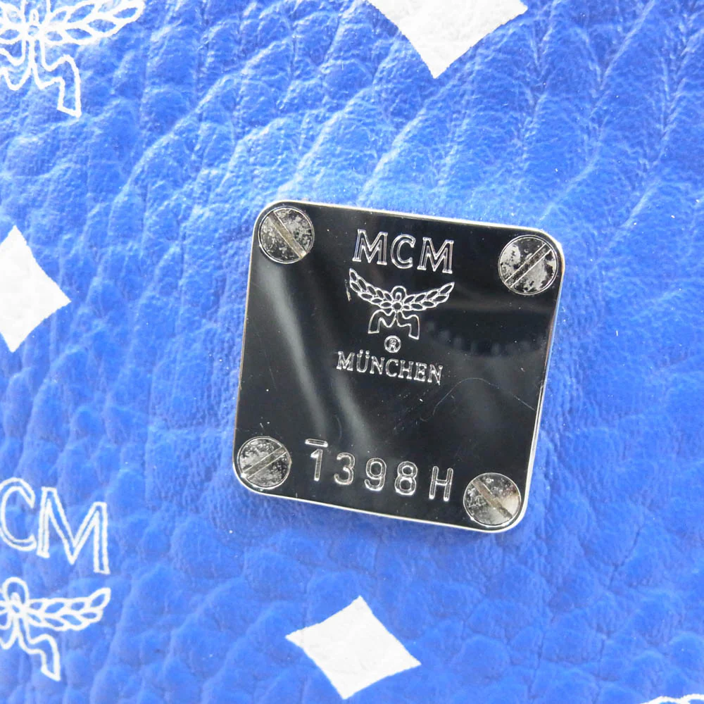 MCM エム・シー・エム MMKASVE02H1001 Stark Backpack in Visetos Surf the Web モノグラム ヴィセトス柄 スターク レザー バックパック リュック バッグ ブルー系【中古】 - Image 7