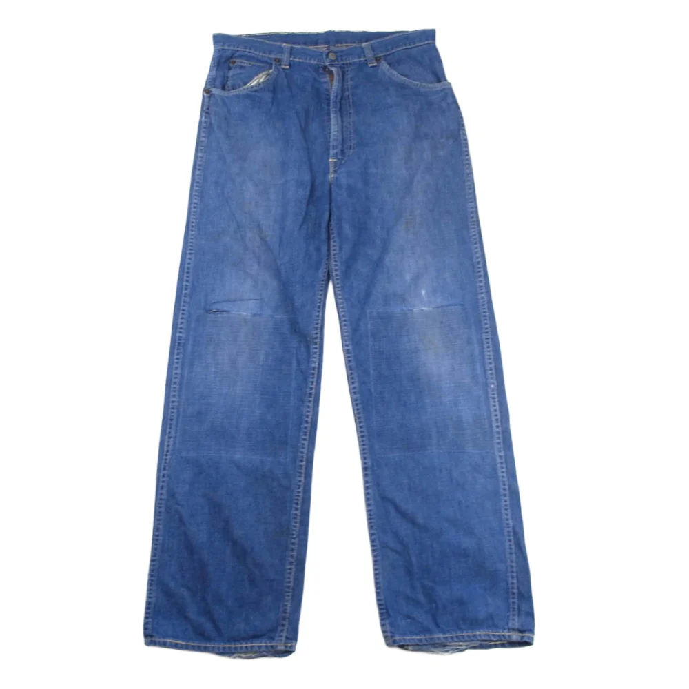 Levi's リーバイス Vintage ヴィンテージ 60s~70s 白タグ BIG E 不均等V Scovill社製 GRIPPER ZIP シャンブレー ストレート ジップパンツ ボタン裏刻印15 インディゴブルー系【中古】