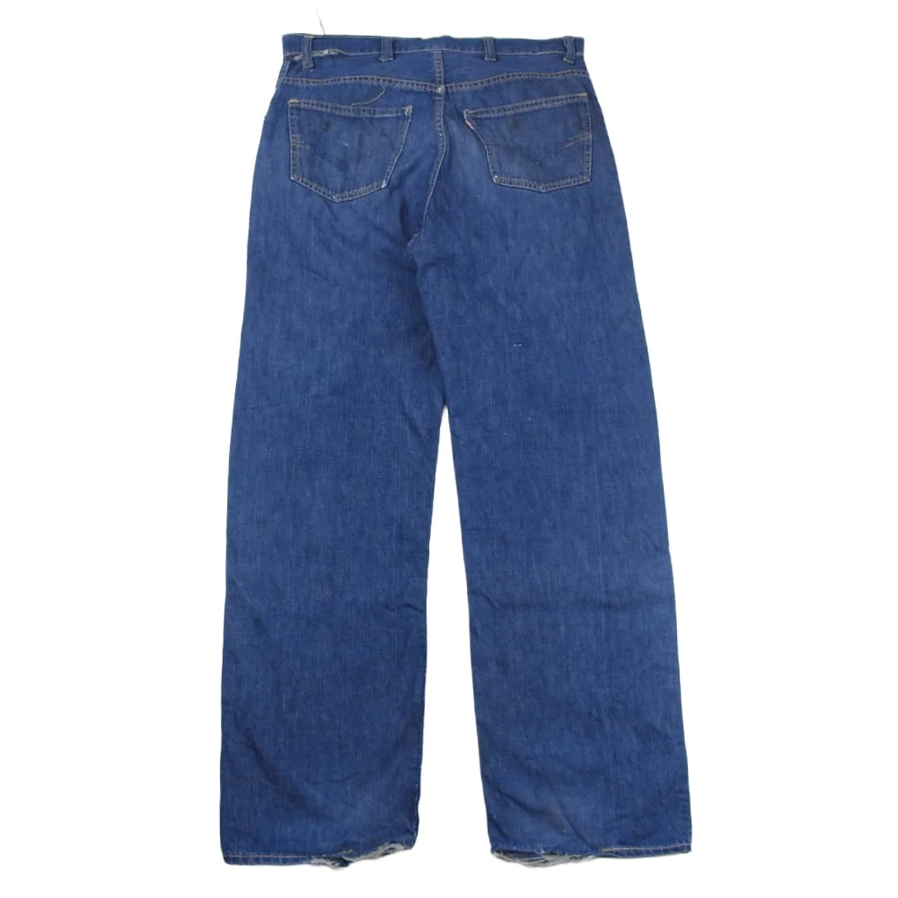 Levi's リーバイス Vintage ヴィンテージ 60s~70s 白タグ BIG E 不均等V Scovill社製 GRIPPER ZIP シャンブレー ストレート ジップパンツ ボタン裏刻印15 インディゴブルー系【中古】 - Image 2