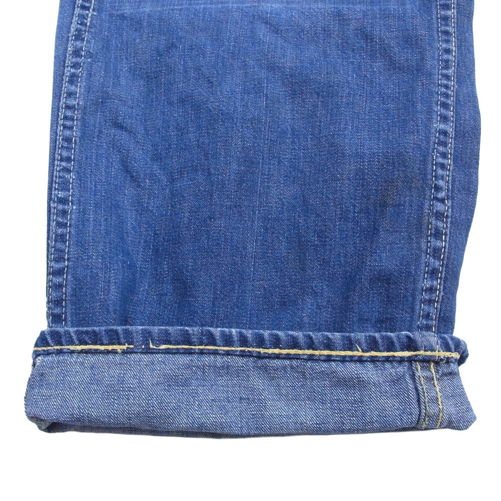 Levi's リーバイス Vintage ヴィンテージ 60s~70s 白タグ BIG E 不均等V Scovill社製 GRIPPER ZIP シャンブレー ストレート ジップパンツ ボタン裏刻印15 インディゴブルー系【中古】 - Image 3
